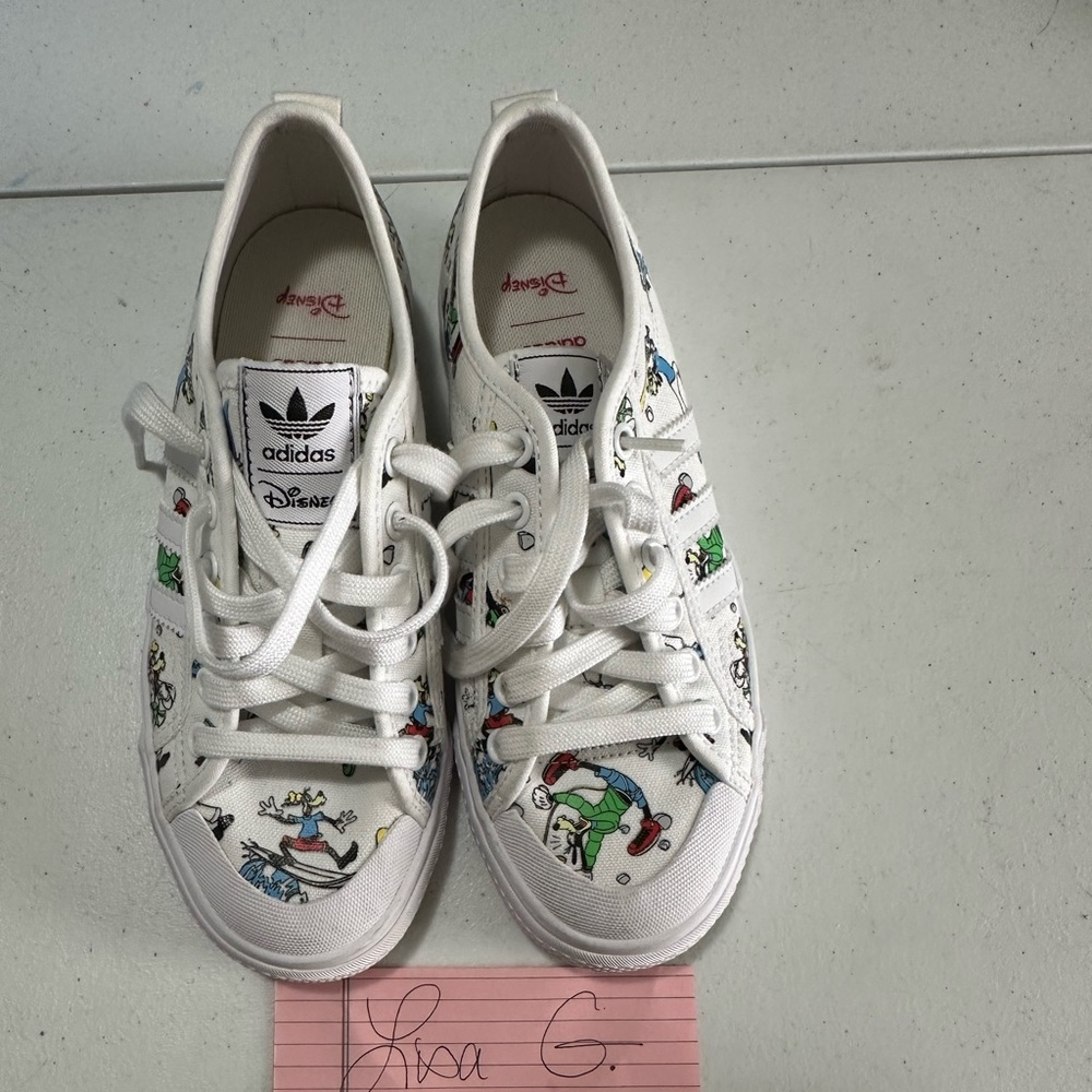 2 pair of Adidas size 4 Disney Goofy shoes